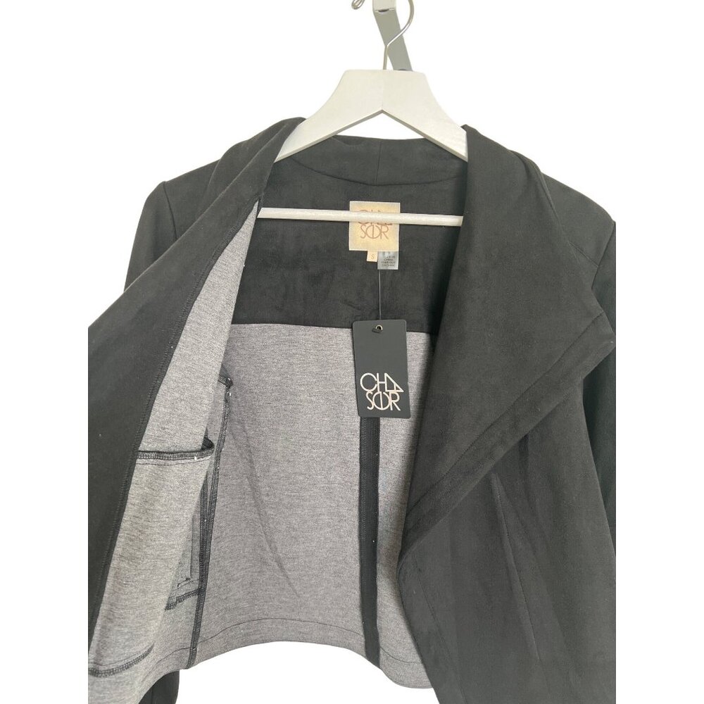 Chaser Black Drape Front Jacket - Picture 3 of 6